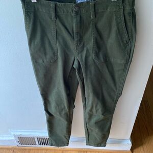 Army green skinny pants